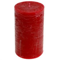 daiktų Žvakė raudona 85mm x 200mm stulpinė žvakė vienspalvė 2 vnt