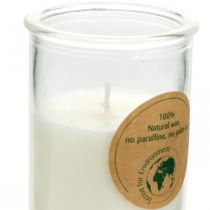Žvakė stiklinėje sojų vaško sojų žvakė su kamštienos baltumo Ø5,5cm H8,5cm