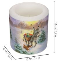 daiktų Žvakė su asilu ir šunimi, žiemos peizažas, 10 cm