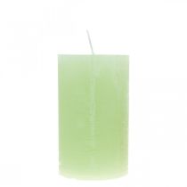 Stulpinės žvakės šviesiai žalios spalvos 60×100mm 4vnt