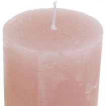 Stulpinės žvakės dažytos rožine spalva 60×100mm 4vnt