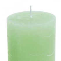 daiktų Stulpinės žvakės vienspalviai žalios spalvos​​​​​​​ 70×100mm 4 vnt