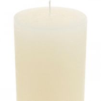 Stulpinės žvakės spalvotos kreminės baltos 85×200mm 2vnt