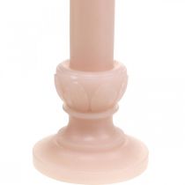 Dekoratyvinė lazdelė žvakė rožinė nostalgija žvakių vaškas vienspalvis 25cm