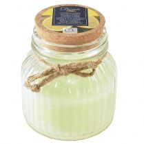 Kvapi žvakė stiklinėje citronelės obuolio žalios kamštienos H11,5cm