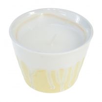 Citronella žvakė vazonėlyje keraminis geltonas kremas Ø8,5cm