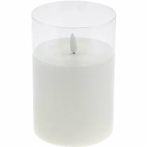 Deco žibinto LED žvakė iš tikro vaško stiklo Ø10cm H15cm