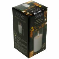 daiktų LED žvakė stiklinėje tikro vaško baltumo Ø7,5cm H10cm