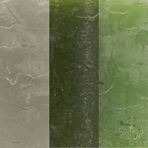 daiktų Žvakės žalios 3 skirtingų spalvų stulpeliai 60x80cm 12 vnt