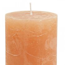 daiktų Vienspalvės žvakės Oranžinės persikų stulpinės žvakės 70×100mm 4vnt