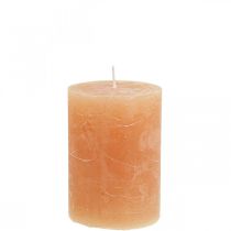 daiktų Vienspalvės žvakės Oranžinės persikų stulpinės žvakės 70×100mm 4vnt