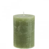 daiktų Vienspalvės žvakės alyvuogių žalios stulpinės žvakės 85×120mm 2vnt