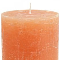 daiktų Vienspalvės žvakės Oranžinės persikų stulpinės žvakės 85×120mm 2vnt