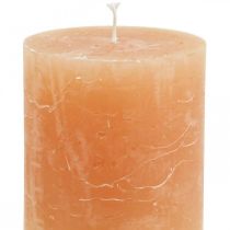 daiktų Spalvotos žvakės Oranžinės persikų stulpinės žvakės 70×80mm 4vnt