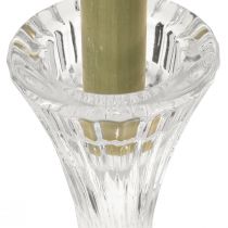 daiktų Žvakidė su skaidriais stikliniais pagaliukais, grioveliais, aukštis 20 cm, 2 vnt.