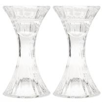 daiktų Žvakių laikiklis stiklinis apvalus pagaliukas žvakidė Ø7cm H13cm 2vnt