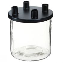 daiktų Žvakių laikiklio stiklas Strypo žvakidės dekoravimo stiklas H11cm Ø10cm