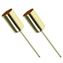 daiktų Žvakių laikiklis auksinis lazdinėms žvakėms Ø2,2cm 4 vnt