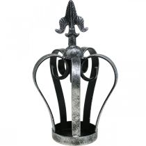 daiktų Deco karūna senovinė sidabrinė išvaizda metalas Ø12cm H20cm