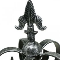 Deco karūna antikvarinė sidabrinė išvaizda metalas Ø12cm H20cm