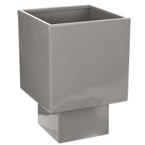 daiktų Pilkas kubo formos vazonas su pagrindu moderniam dekoravimui, 22 cm