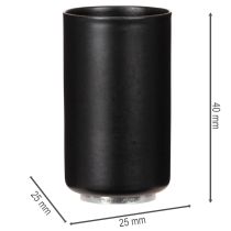 daiktų Apvalus magnetinis žvakidės laikiklis, matinės juodos spalvos, 25 mm skersmens žvakėms, 4 vnt.