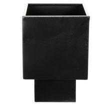 daiktų Juodas kubo formos vazonas su pagrindu, modernus, 22 cm