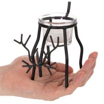 daiktų Šiaurinio elnio žvakidė su arbatinės žvakės stikline, 15 cm