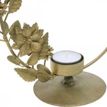 daiktų Žvakės laikiklis aukso deko kilpos gėlių kūgiai H29,5cm