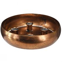 daiktų Žvakidėžės dubuo 4 lazdelių žvakėms senovinės išvaizdos bronzos Ø22cm
