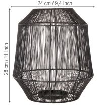 daiktų Juoda žvakidė, dekoratyvinis žibintas, vielinis krepšelis, Ø24cm, aukštis28cm