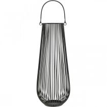 daiktų Žvakių laikiklis juodas dekoratyvinis žibintas su rankena Ø22cm H52cm