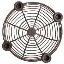 daiktų Žvakių laikiklis 4 žvakėms dekoratyvinis dubuo metalinis rudas Ø14cm
