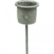 daiktų Įkraunamas žvakių laikiklis Shabby Chic pilkas Ø3cm A8,5cm 8 vnt.