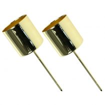 daiktų Žvakių laikiklis lazdinėms žvakėms auksinė Ø3,5cm H4cm 4 vnt