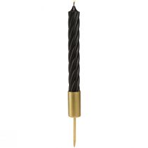 daiktų Žvakių laikiklis lazdinėms žvakėms metalas auksas Ø28mm 15cm 4 vnt