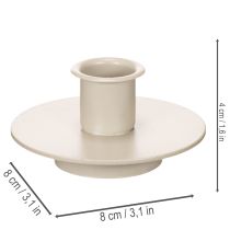 daiktų Metalinė žvakidė matinės smėlio spalvos, maža žvakidė kūginėms žvakėms, 8 cm, 3 vnt.