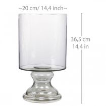 daiktų Vėjo šviesos stiklo žvakių stiklas tamsintas, skaidrus Ø20cm H36,5cm