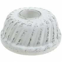 daiktų Žvakių laikiklis Gugelhupf kepimo forma Shabby Chic balta Ø7,2cm H3cm