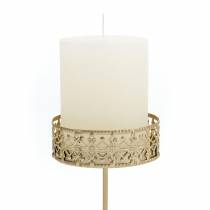 daiktų Gėlių žvakidės, skirtos užkimšti auksinės spalvos Ø7,4cm H12,5cm 4 vienetai senovinės išvaizdos