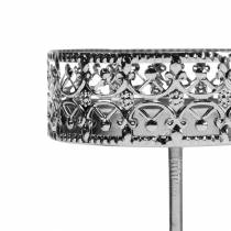 daiktų Filigraninis žvakių laikiklis, skirtas prijungti sidabrinį Ø6,4cm H12,5cm 4 vienetai senovinės išvaizdos