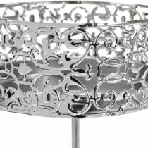 daiktų Gėlių žvakidės, skirtos prijungti sidabro spalvos Ø8,8 cm H13,7 cm 4 vienetai senovinės išvaizdos