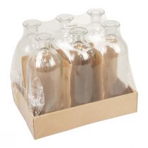 daiktų Žvakidės dekoratyviniai buteliukai mini vazos stiklas skaidrus H19,5cm 6 vnt