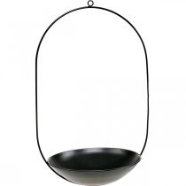 daiktų Dekoratyvinis dubuo pakabinti juodo metalo žiedą Scandi decoration 28 × 54cm