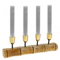 daiktų Žvakidė iš metalo, mango medienos, bambuko išvaizda L29,5cm Ø2,2cm