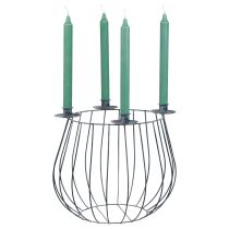 daiktų Žvakidės metalinis pilkas tinklinis krepšelis Ø25/10,5cm rinkinyje 2 vnt