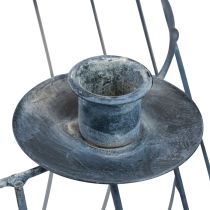 daiktų Žvakidės metalinis pilkas tinklinis krepšelis Ø25/10,5cm rinkinyje 2 vnt