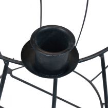 daiktų Žvakių laikiklis metalinis pilkas tinklinis krepšelis Advento vainikas Ø14cm