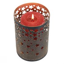 daiktų Žvakių laikiklis metalinės žvaigždės juodos/auksinės H10/15cm rinkinys iš 2 vnt