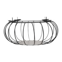 Žvakidė juodo metalo Advento vainiko metalinis dubuo Ø25cm